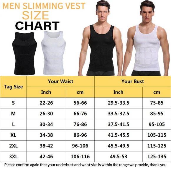 Men's Slimming Body Shaper Waist Trainer Vest Gym Tops Belly Compression Shirt - Picture 8 of 9